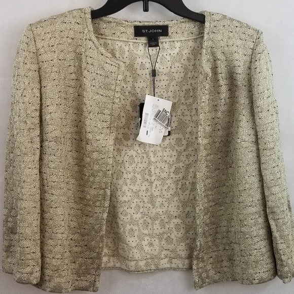 St. John Jackets & Blazers - NEW St John Women's Milano Piped Wool Blend Blazer Jacket Size 6